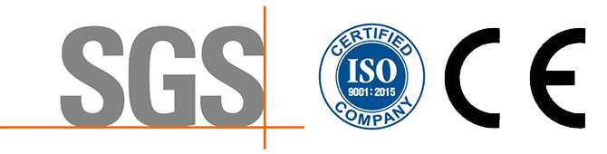 张家港市联鑫塑料机械展示SGS、ISO9001:2015、CE认证标识